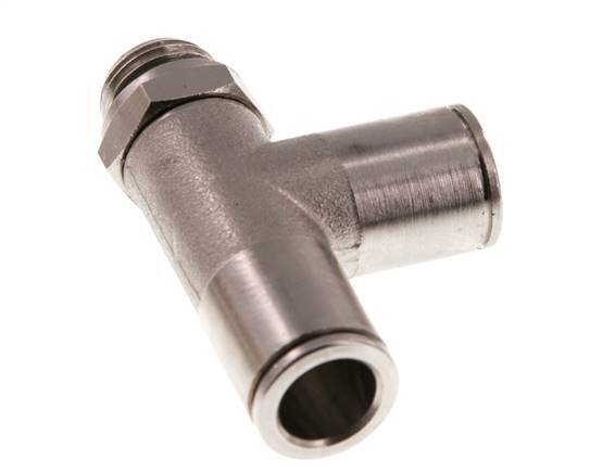Racor en T en ángulo recto de 10 mm x G1/4'' con rosca macho de latón FKM giratorio