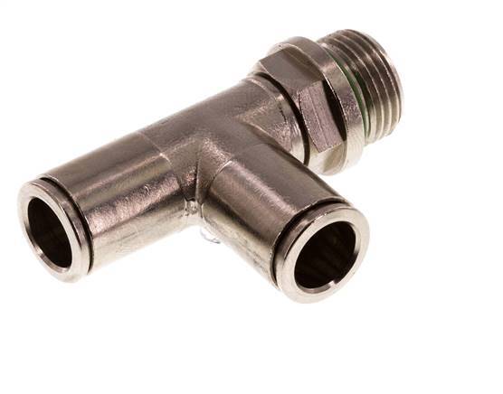 Racor en T en ángulo recto de 10mm x G3/8'' con rosca macho de latón FKM giratorio