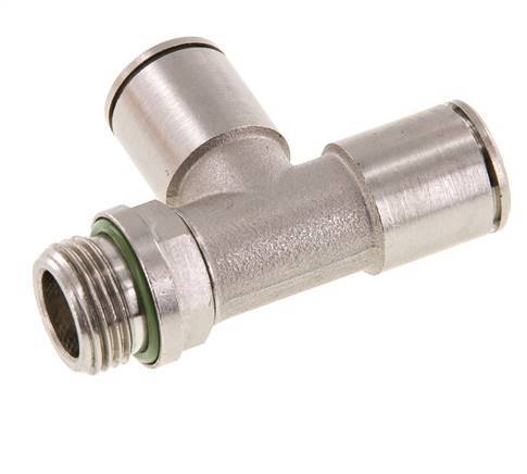 Racor en T de ángulo recto 12mm x G3/8'' con rosca macho Latón FKM Giratorio