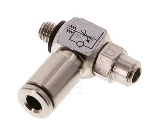 Válvula reguladora de caudal Codo de salida de contador 4 mm - M5 Tornillo ranurado de latón Banjo
