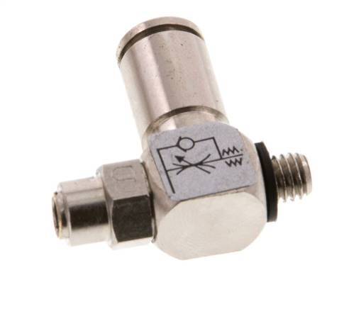 Válvula reguladora de caudal Codo de salida de contador 4 mm - M5 Tornillo ranurado de latón Banjo