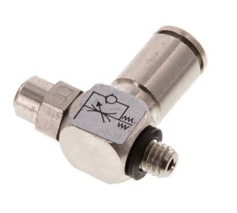 Válvula reguladora de caudal Codo de salida de contador 4 mm - M5 Tornillo ranurado de latón Banjo