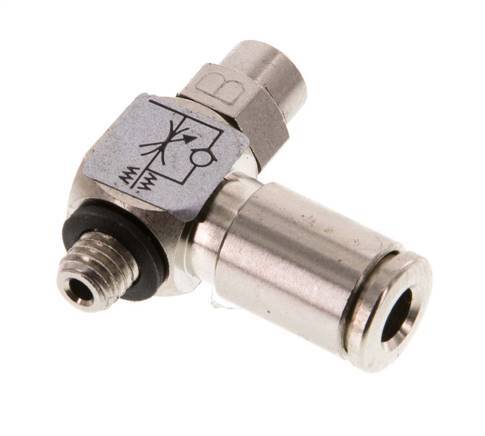 Válvula reguladora de caudal Codo de salida de contador 4 mm - M5 Tornillo ranurado de latón Banjo