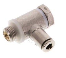 Válvula reguladora de caudal Codo de salida de contador 4 mm - G1/8'' Latón Tornillo ranurado Banjo