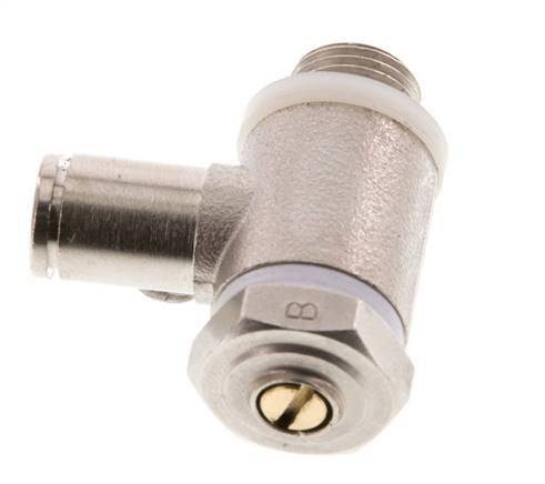 Válvula reguladora de caudal Codo de salida de contador 4 mm - G1/8'' Latón Tornillo ranurado Banjo