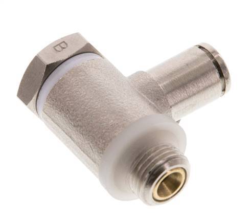 Válvula reguladora de caudal Codo de salida de contador 4 mm - G1/8'' Latón Tornillo ranurado Banjo