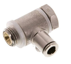 Válvula reguladora de caudal Codo de salida de contador 6 mm - G1/4'' Latón Tornillo ranurado Banjo