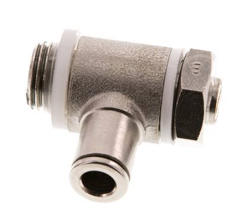 Válvula reguladora de caudal Codo de salida de contador 6 mm - G1/4'' Latón Tornillo ranurado Banjo