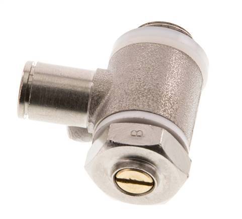 Válvula reguladora de caudal Codo de salida de contador 6 mm - G1/4'' Latón Tornillo ranurado Banjo