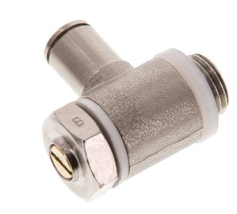 Válvula reguladora de caudal Codo de salida de contador 6 mm - G1/4'' Latón Tornillo ranurado Banjo