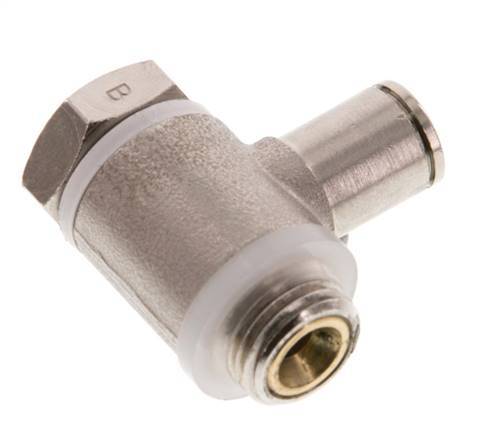 Válvula reguladora de caudal Codo de salida de contador 6 mm - G1/4'' Latón Tornillo ranurado Banjo