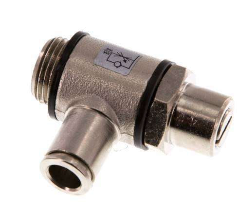 Válvula reguladora de caudal Codo de salida de contador 8 mm - G3/8'' Latón Tornillo ranurado Banjo
