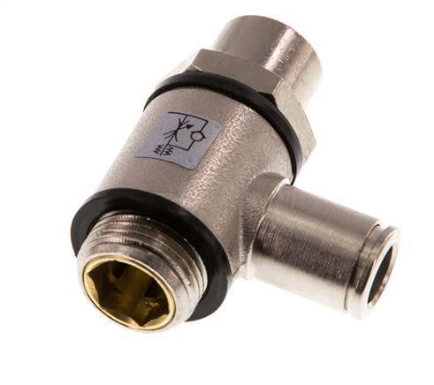 Válvula reguladora de caudal Codo de salida de contador 8 mm - G3/8'' Latón Tornillo ranurado Banjo