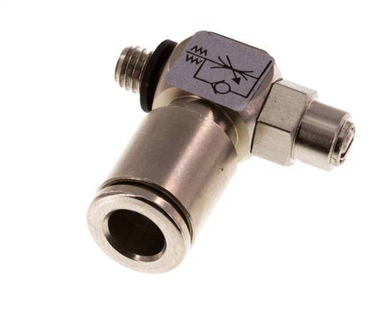 Válvula de control de flujo Codo Meter-In 6 mm - M5 Latón Tornillo Ranurado Banjo