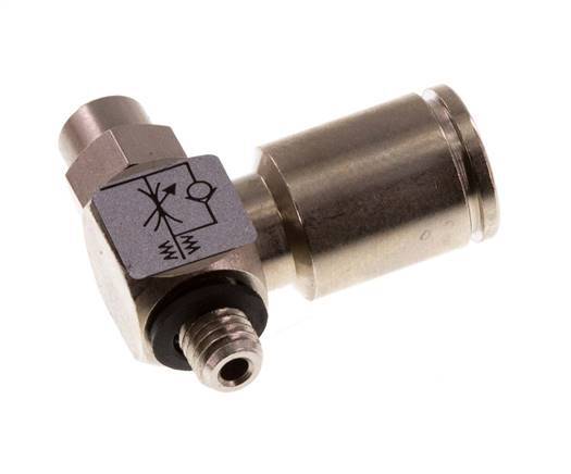 Válvula de control de flujo Codo Meter-In 6 mm - M5 Latón Tornillo Ranurado Banjo