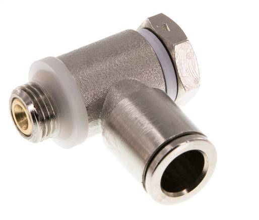 Válvula de control de flujo Codo para medidor 8 mm - G1/8'' Latón Tornillo ranurado Banjo