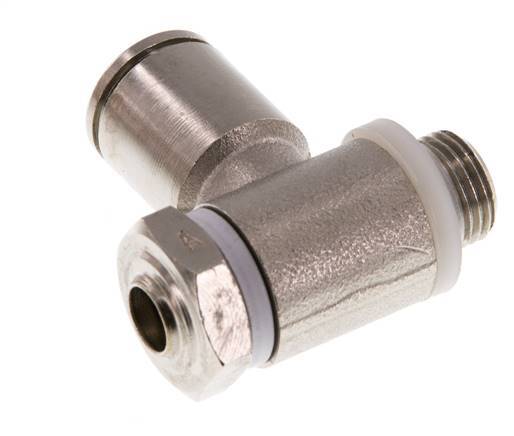 Válvula de control de flujo Codo para medidor 8 mm - G1/8'' Latón Tornillo ranurado Banjo