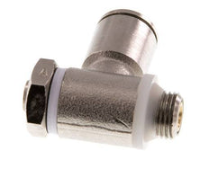 Válvula de control de flujo Codo para medidor 8 mm - G1/8'' Latón Tornillo ranurado Banjo