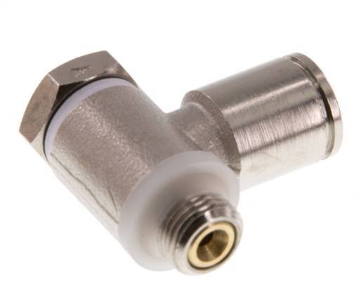 Válvula de control de flujo Codo para medidor 8 mm - G1/8'' Latón Tornillo ranurado Banjo