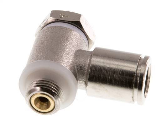 Válvula de control de flujo Codo para medidor 8 mm - G1/8'' Latón Tornillo ranurado Banjo