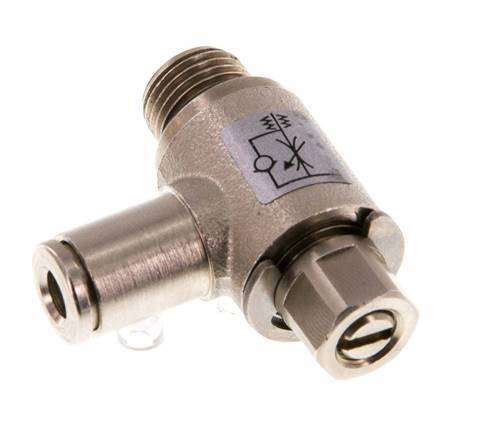 Válvula de control de flujo Codo de salida del medidor 4 mm - G1/8'' Tornillo ranurado de latón
