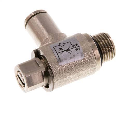 Válvula de control de flujo Codo de salida del medidor 4 mm - G1/8'' Tornillo ranurado de latón
