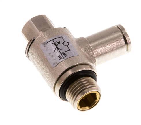 Válvula de control de flujo Codo de salida del medidor 4 mm - G1/8'' Tornillo ranurado de latón