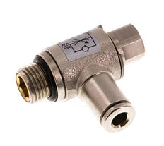 Válvula de control de flujo Codo de salida del medidor 4 mm - G1/8'' Tornillo ranurado de latón