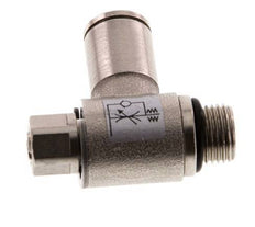 Válvula reguladora de caudal Codo de salida de contador 6 mm - G1/8'' Tornillo ranurado de latón