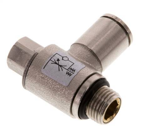 Válvula reguladora de caudal Codo de salida de contador 6 mm - G1/8'' Tornillo ranurado de latón