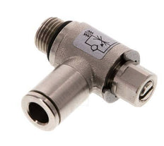 Válvula reguladora de caudal Codo de salida de contador 6 mm - G1/8'' Tornillo ranurado de latón