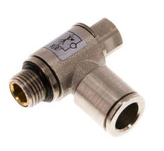 Válvula reguladora de caudal Codo de salida de contador 8 mm - G1/8'' Tornillo ranurado de latón