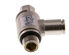 Válvula de control de flujo Codo de medición 4 mm - G1/8'' Tornillo ranurado de latón