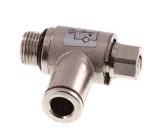Válvula de control de flujo Codo de medición 6 mm - G1/8'' Tornillo ranurado de latón