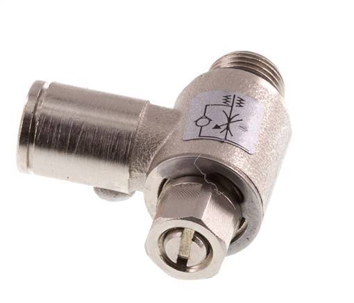 Válvula de control de flujo Codo de medición 6 mm - G1/8'' Tornillo ranurado de latón