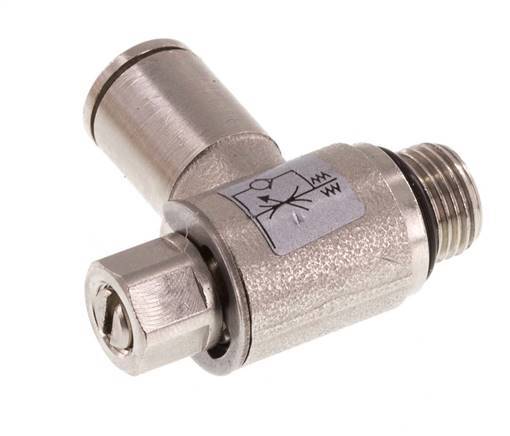 Válvula de control de flujo Codo de medición 6 mm - G1/8'' Tornillo ranurado de latón