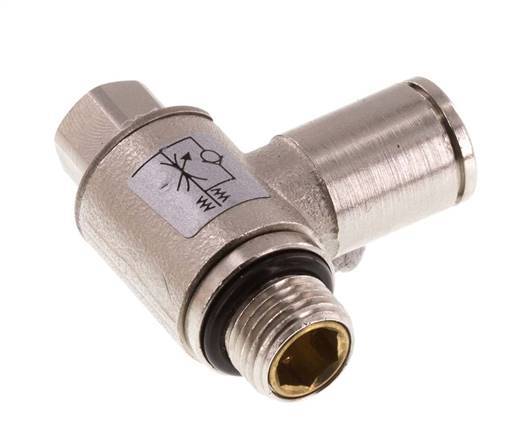 Válvula de control de flujo Codo de medición 6 mm - G1/8'' Tornillo ranurado de latón