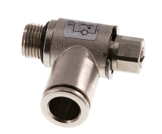 Válvula de control de flujo Codo de medición 8 mm - G1/8'' Tornillo ranurado de latón