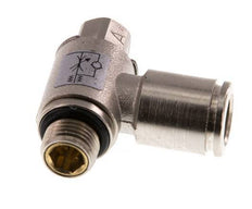Válvula de control de flujo Codo de medición 8 mm - G1/8'' Tornillo ranurado de latón