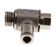 Válvula de control de flujo Codo de medición 6 mm - G1/4'' Tornillo ranurado de latón