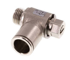 Válvula de control de flujo Codo de medición 12 mm - G1/4'' Tornillo ranurado de latón