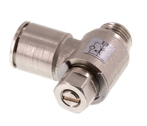 Válvula de control de flujo Codo de medición 12 mm - G1/4'' Tornillo ranurado de latón