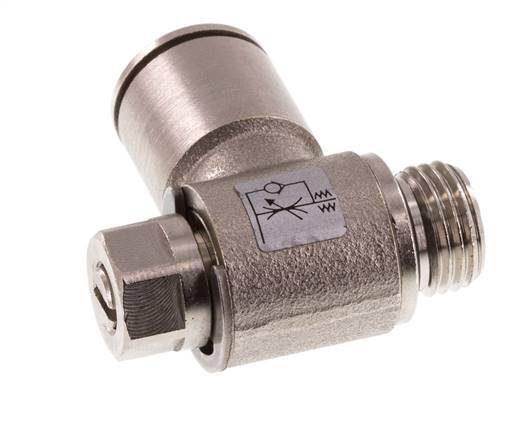 Válvula de control de flujo Codo de medición 12 mm - G1/4'' Tornillo ranurado de latón