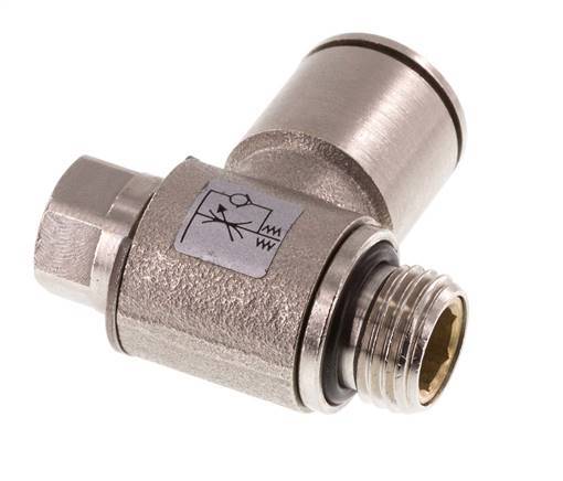 Válvula de control de flujo Codo de medición 12 mm - G1/4'' Tornillo ranurado de latón