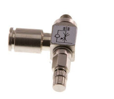 Válvula reguladora de caudal Codo de salida de contador 4 mm - Tornillo moleteado de latón M5