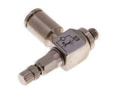 Válvula reguladora de caudal Codo de salida de contador 4 mm - Tornillo moleteado de latón M5