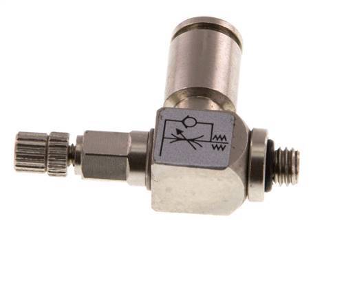 Válvula reguladora de caudal Codo de salida de contador 4 mm - Tornillo moleteado de latón M5