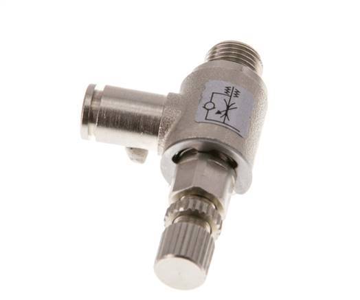 Válvula reguladora de caudal Codo de salida de contador 4 mm - G1/8'' Tornillo moleteado de latón