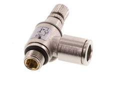 Válvula de control de flujo Codo de medición 8 mm - G1/8'' Tornillo moleteado de latón