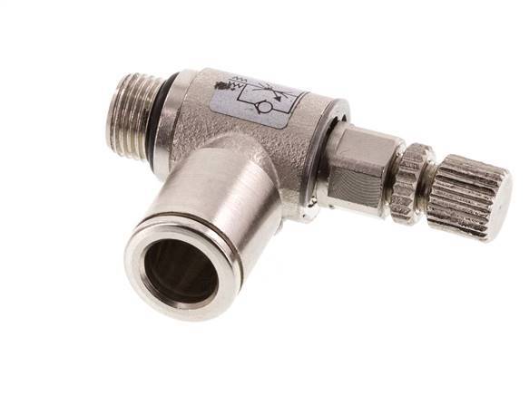 Válvula de control de flujo Codo de medición 8 mm - G1/8'' Tornillo moleteado de latón